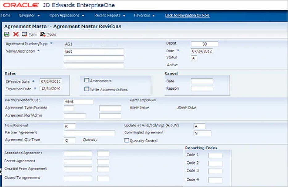 erp contract management module