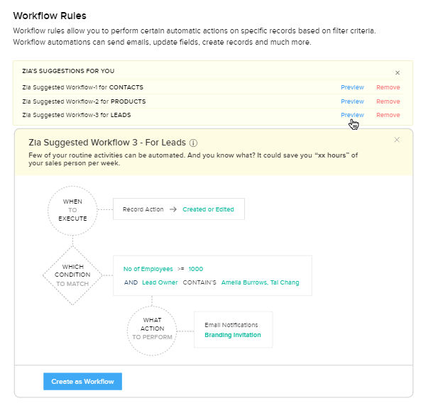 Zoho Workflow Automation