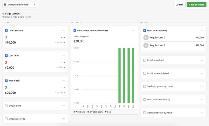 CRM Dashboard Example