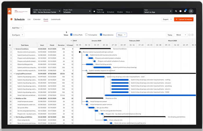 Applying CPM using Procore