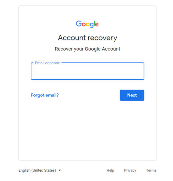 Google Account Recovery Login