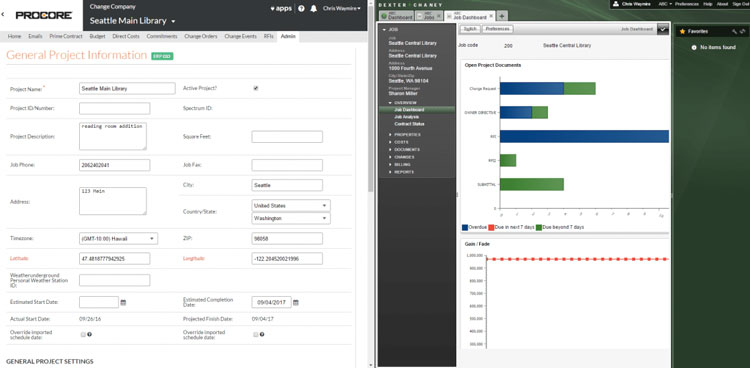 Procore ERP User Interface