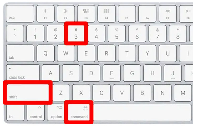 Combination of the Shift, Command and Number key on Mac