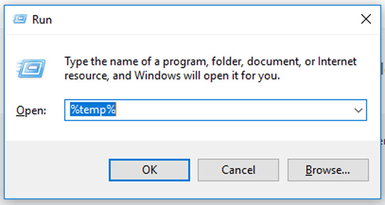 Temp Command on Windows Run