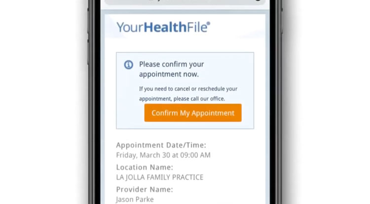 Appointment reminders sent to patient's mobile devices with NextGen Office