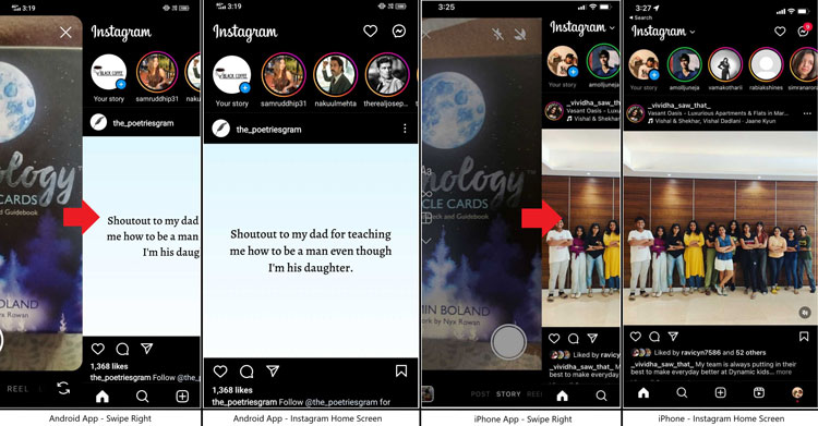 Accessing Story Camera in Instagram