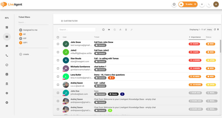 Universal Messaging Box to View and Respond Queries in LiveAgent