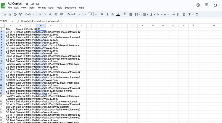 Select the Data Range in Google Sheets