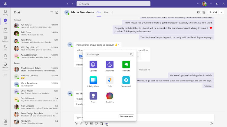 Microsoft Teams Chat View