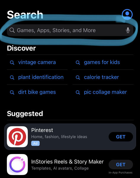 App Search Bar