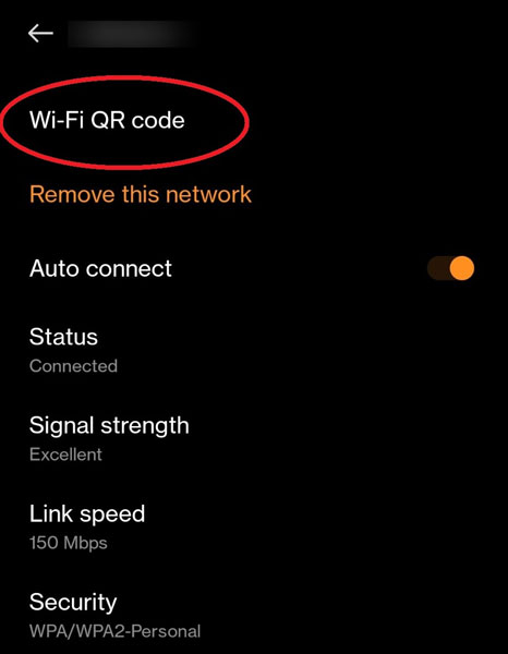 Wi-Fi QR Code in Android