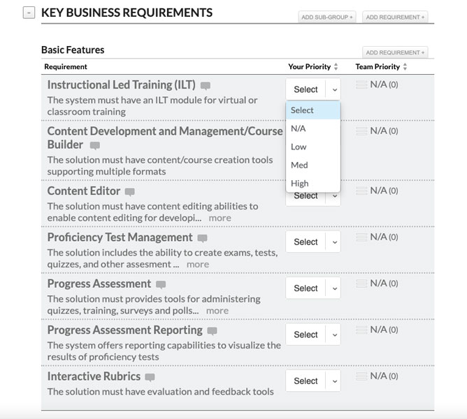 SelectHub RequirementsHub