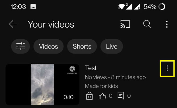 Your Videos on Android YouTube