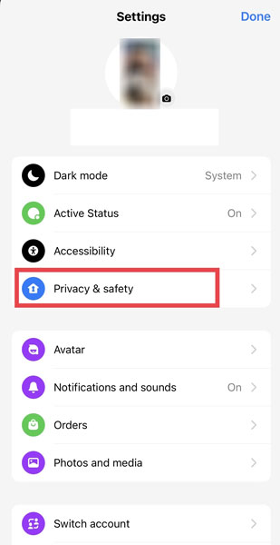 Privacy and Safety Settings on Messenger