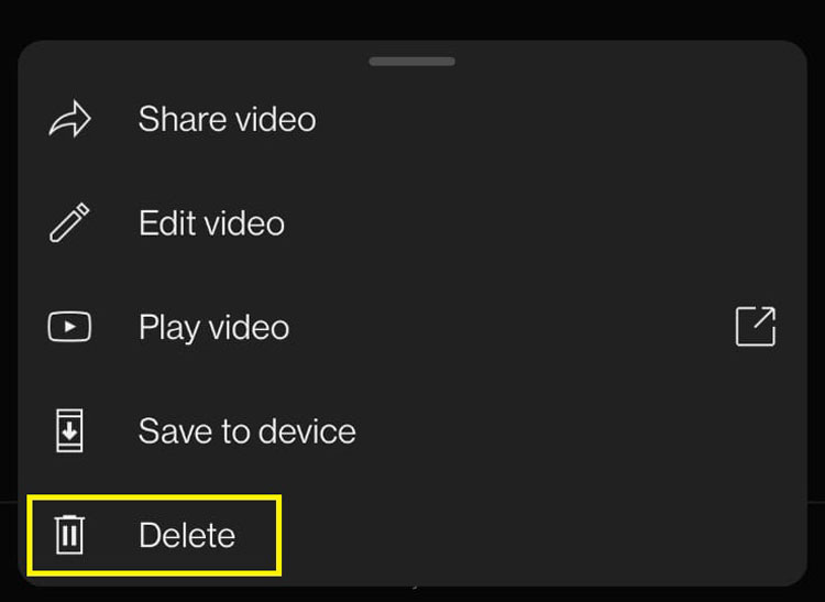 YT Studio Delete Option