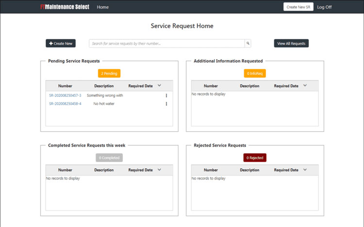 FTMaintenance Service Request Dashboard