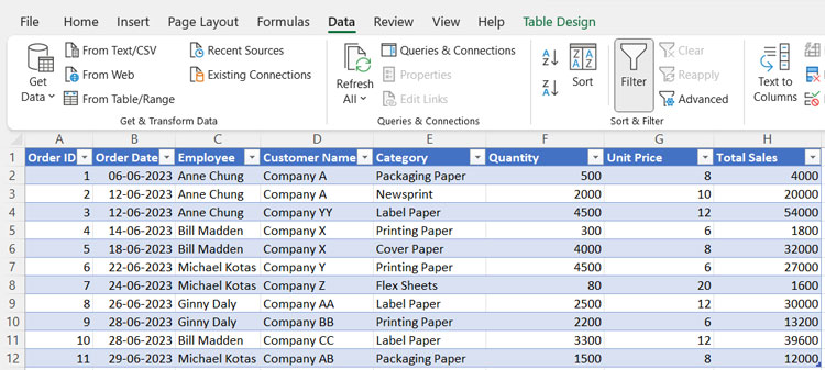 Modifying Input Data into Excel Format