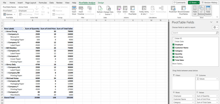 Drag and Drop Pivot Table Editor in Excel