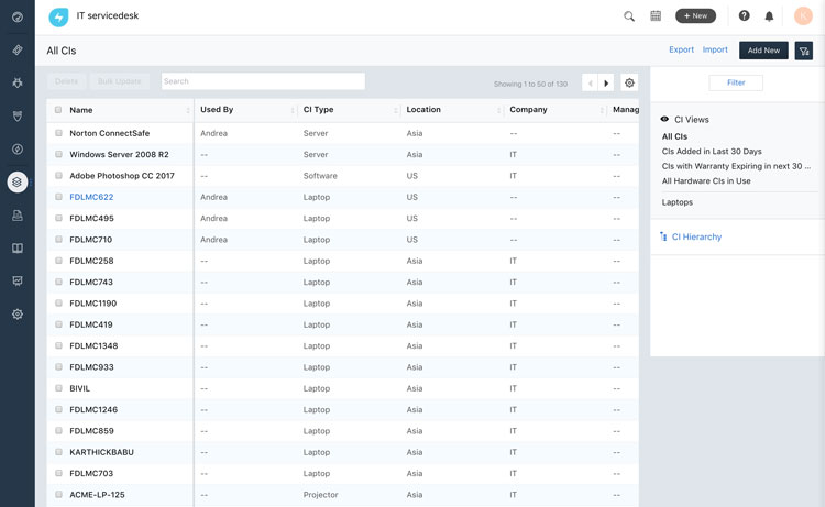 Freshservice Configuration Management Database