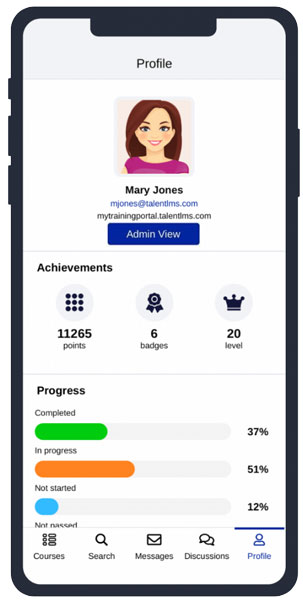 TalentLMS Mobile App Interface