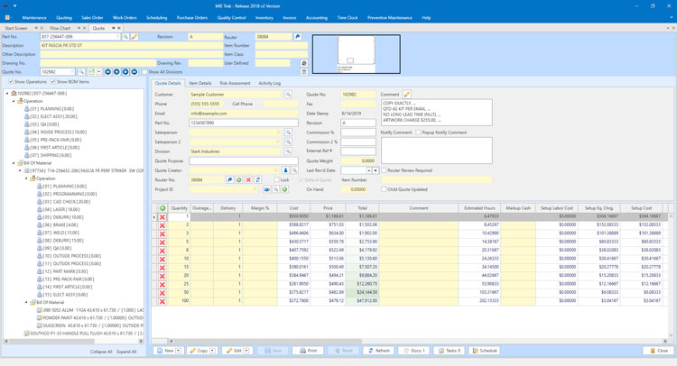 MIE Trak Pro User Interface