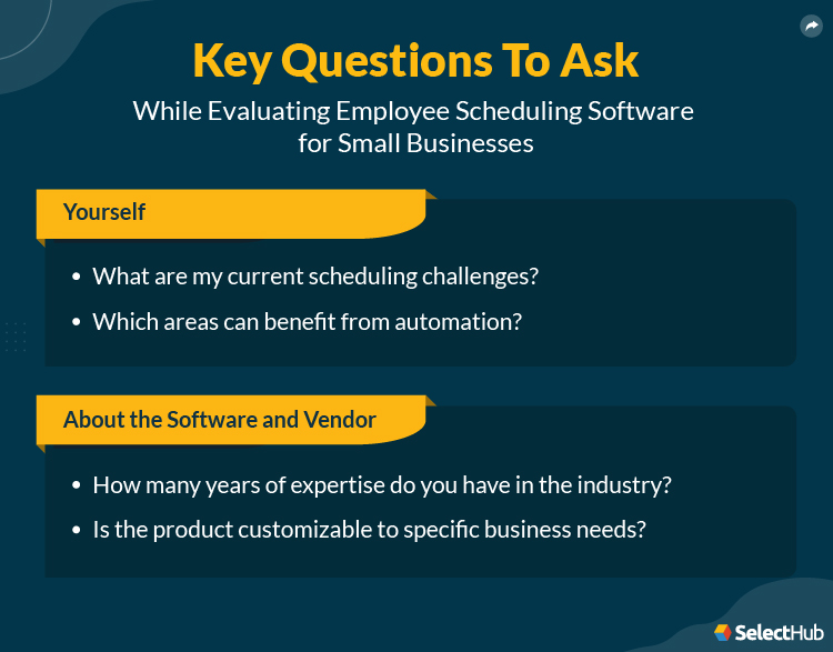 Key Questions To Ask Yourself and Vendors While Evaluating Employee Scheduling for Small Business