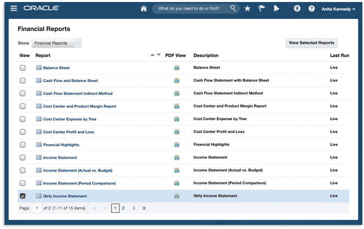 Oracle ERP Cloud Financial Reporting Tool