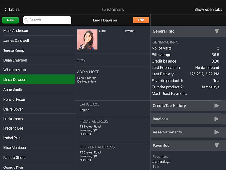 Customer Profile in Lightspeed