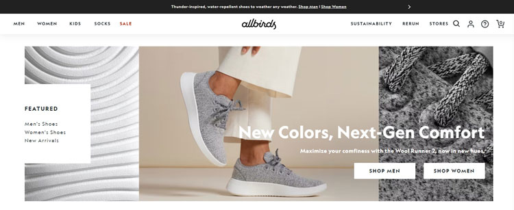 Allbirds Home Page