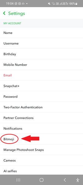 My Account and select Bitmoji
