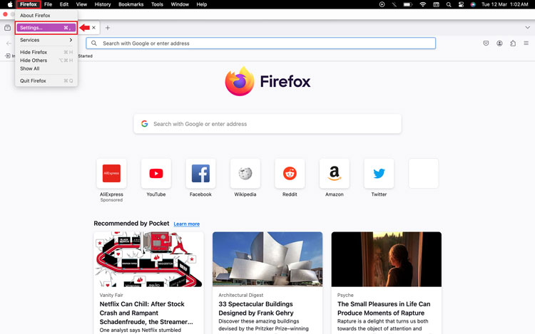 Mac Firefox Settings