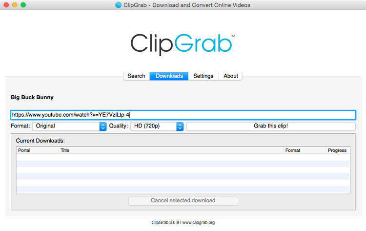 ClipGrab User Interface