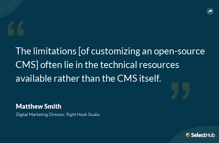 Matthew Smith Quote on Open-source CMS