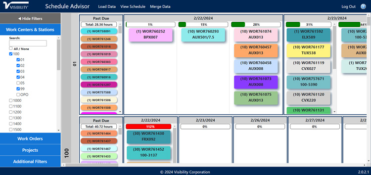 Visibility ERP Schedule Planner