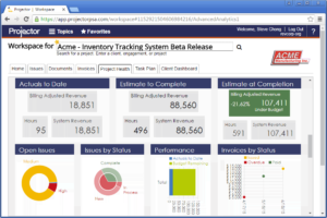 Projector Professional Service Autaomation Software Dashboard