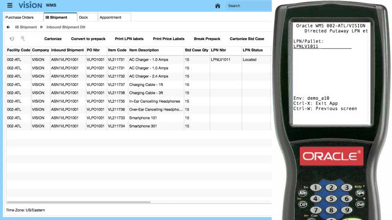 Oracle Vision WMS RF Mobile Device