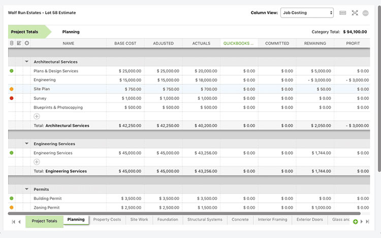 ConstructionOnline Estimate Management Module