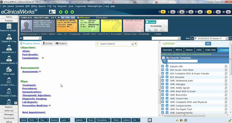 eClinicalWorks Patient Information Templates