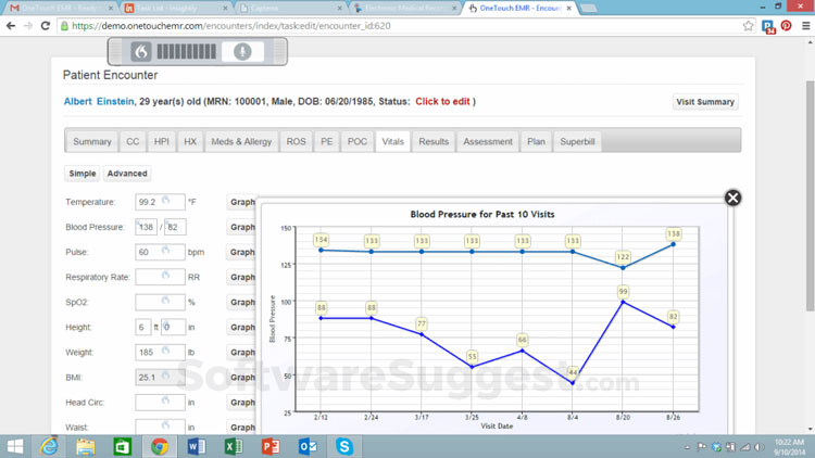OneTouch EMR encounter summaries