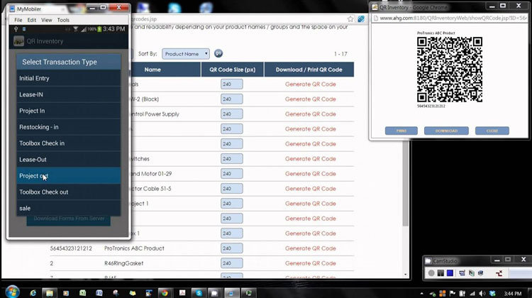 Generate barcodes and QR codes to track assets in AHG