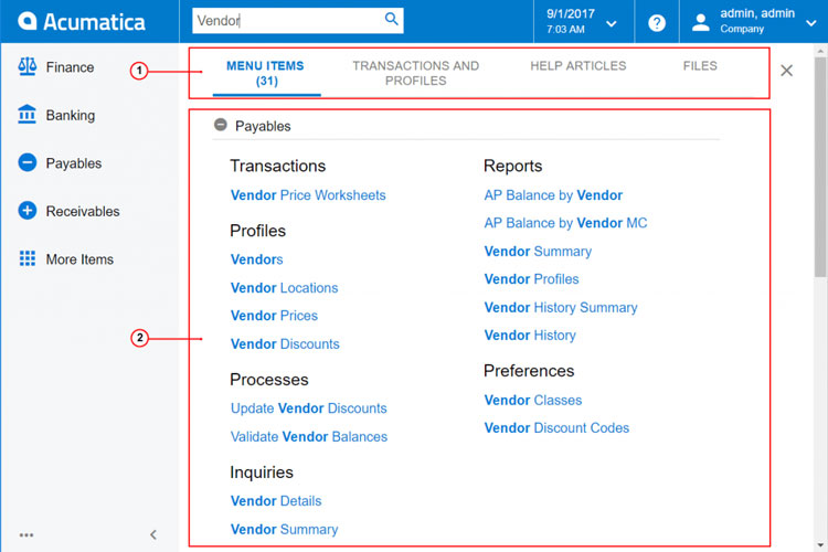 Acumatica Search Tool