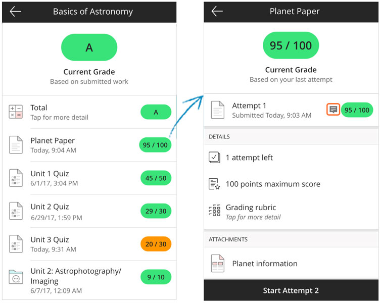 Tracking submitted assignments, tests and graded discussion with Blackboard Learn