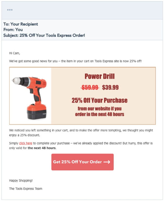 Ecommerce Email Marketing Example