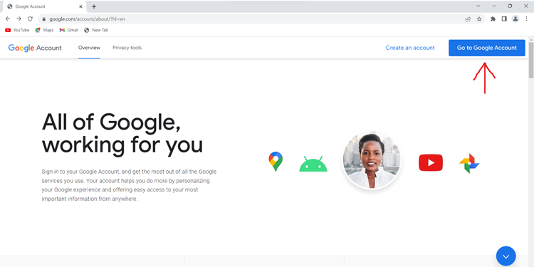 Google Account Home Page