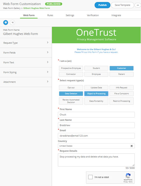 GDPR Data Subject Rights Management with OneTrust