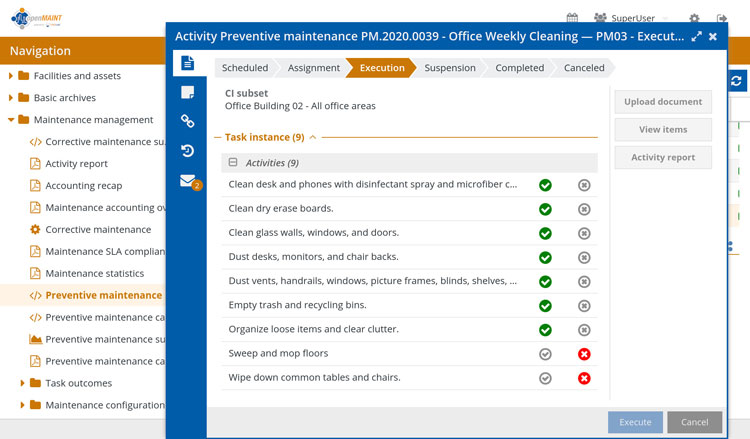 Accessing Preventive Maintenance Details for Assets with Openmaint