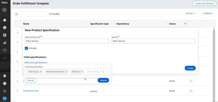 Pega Order Fulfilment Template