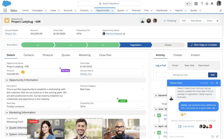 Salesforce Sales Cloud Chat Room