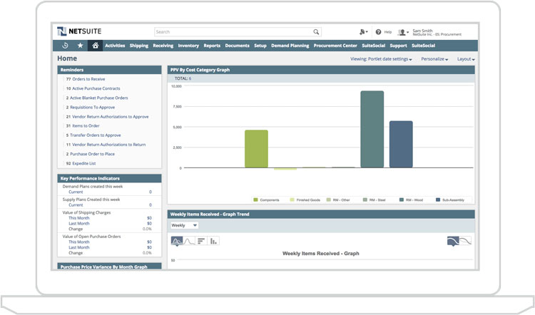 NetSuite Dashboard