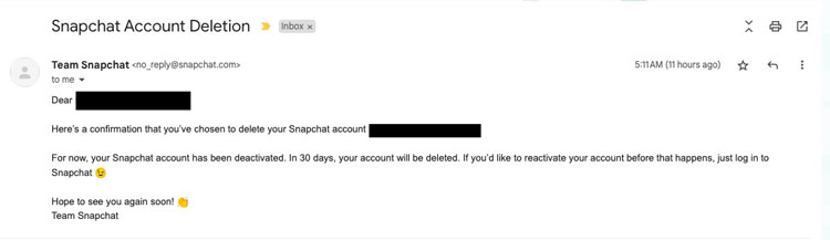 Account Deactivation Email